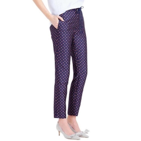 J. CREW Foulard Jacquard C1157 Blue Multi Print 4-Pocket Drawstring Pants EUC 00 - Picture 11 of 12